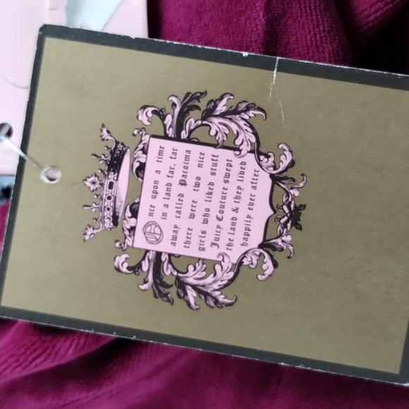 Vtg Juicy Couture USA Velour Jacket Zip L 2010 Burgundy NWT - Picture 9 of 12